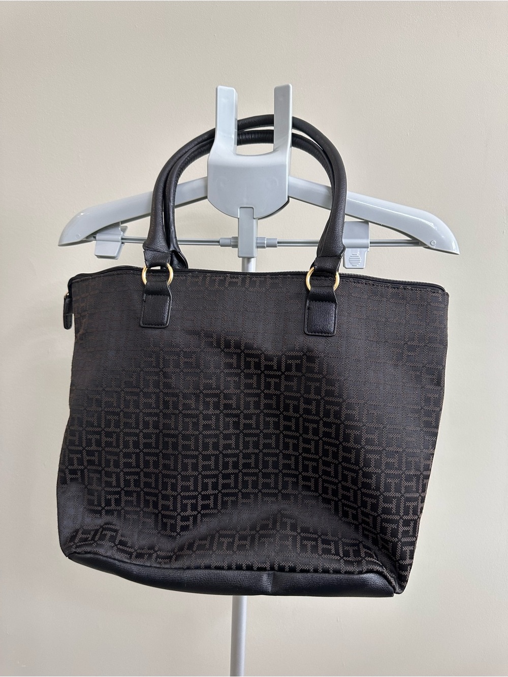 Tommy Hilfiger Black Logo Jacquard Tote Bag
